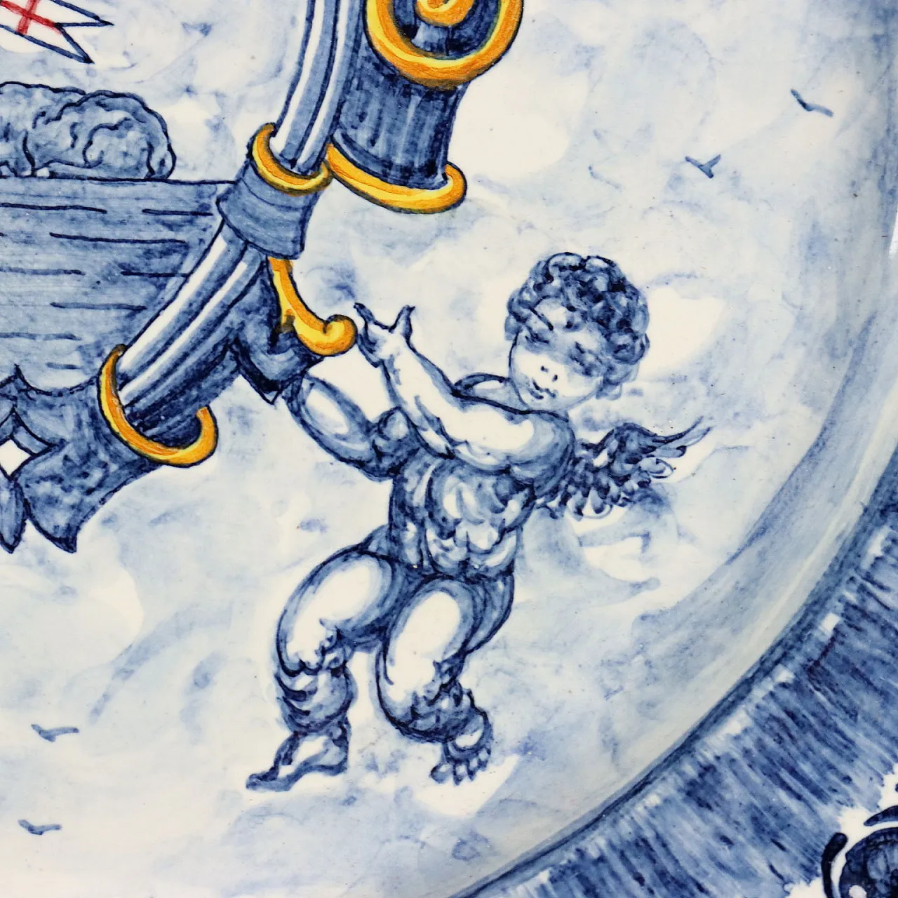 Piatto da esposizione in maiolica decorata, '900 4