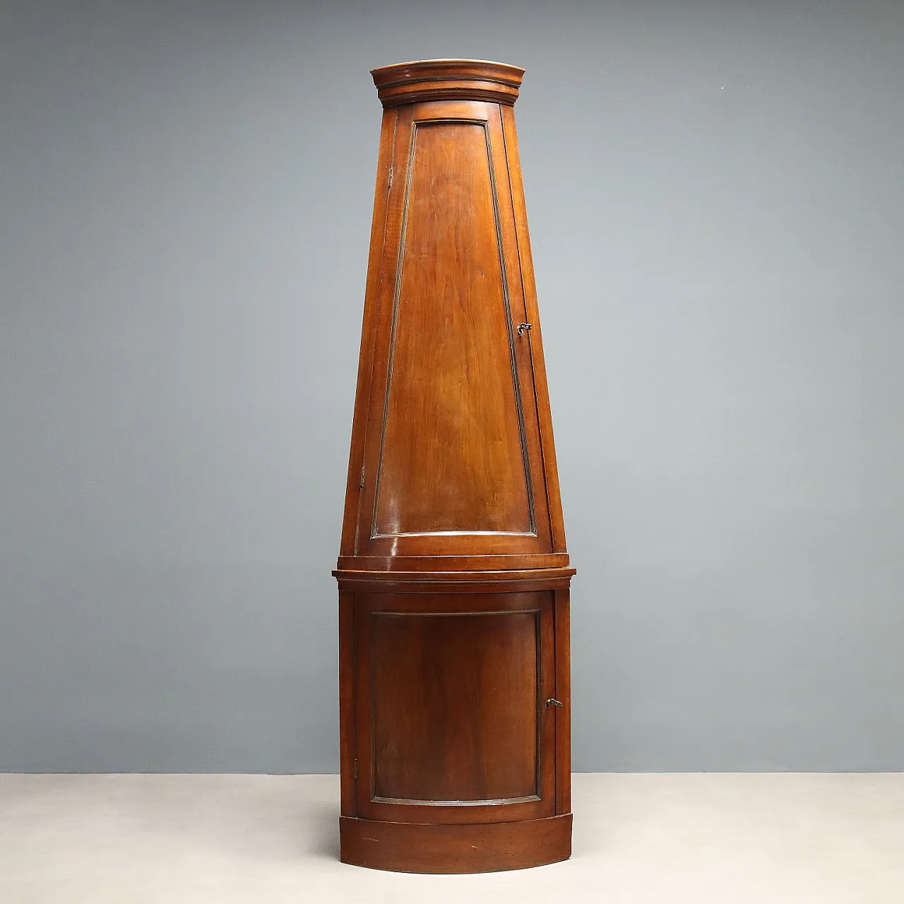 Walnut and brass corner cabinet, 19th century 1