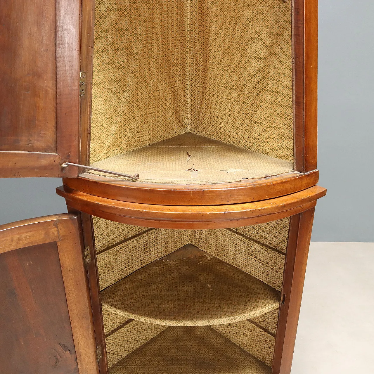 Walnut and brass corner cabinet, 19th century 5