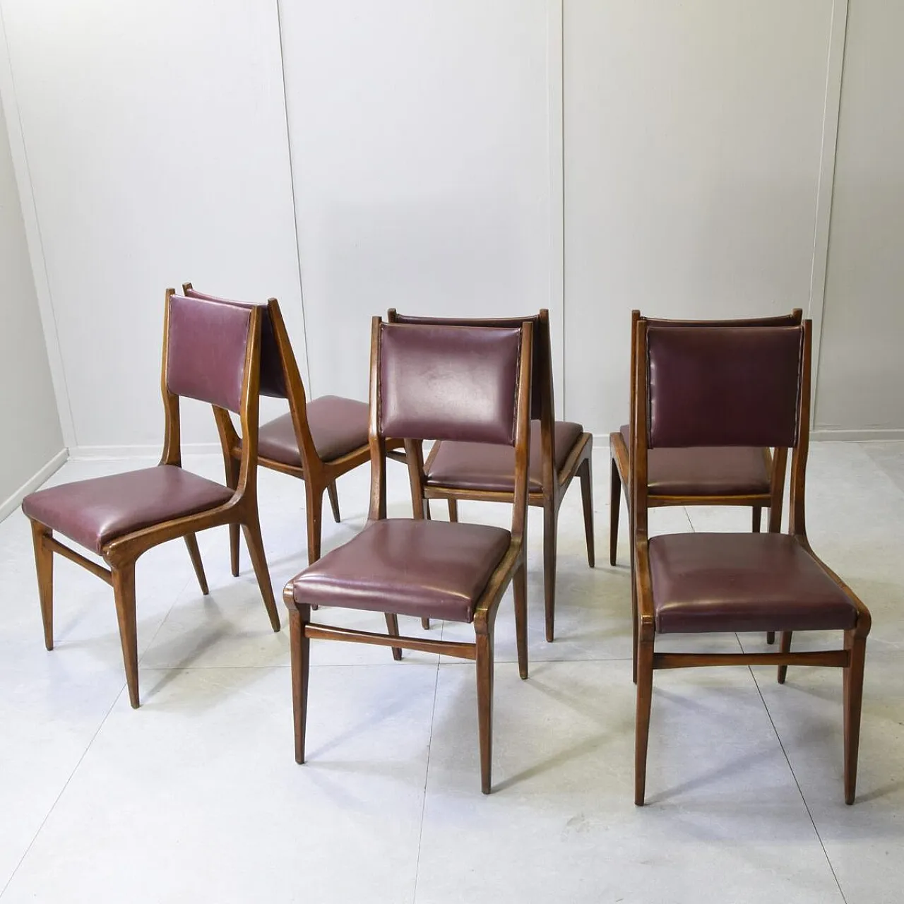 6 Chairs attributed to Carlo de Carli, 1950s 3