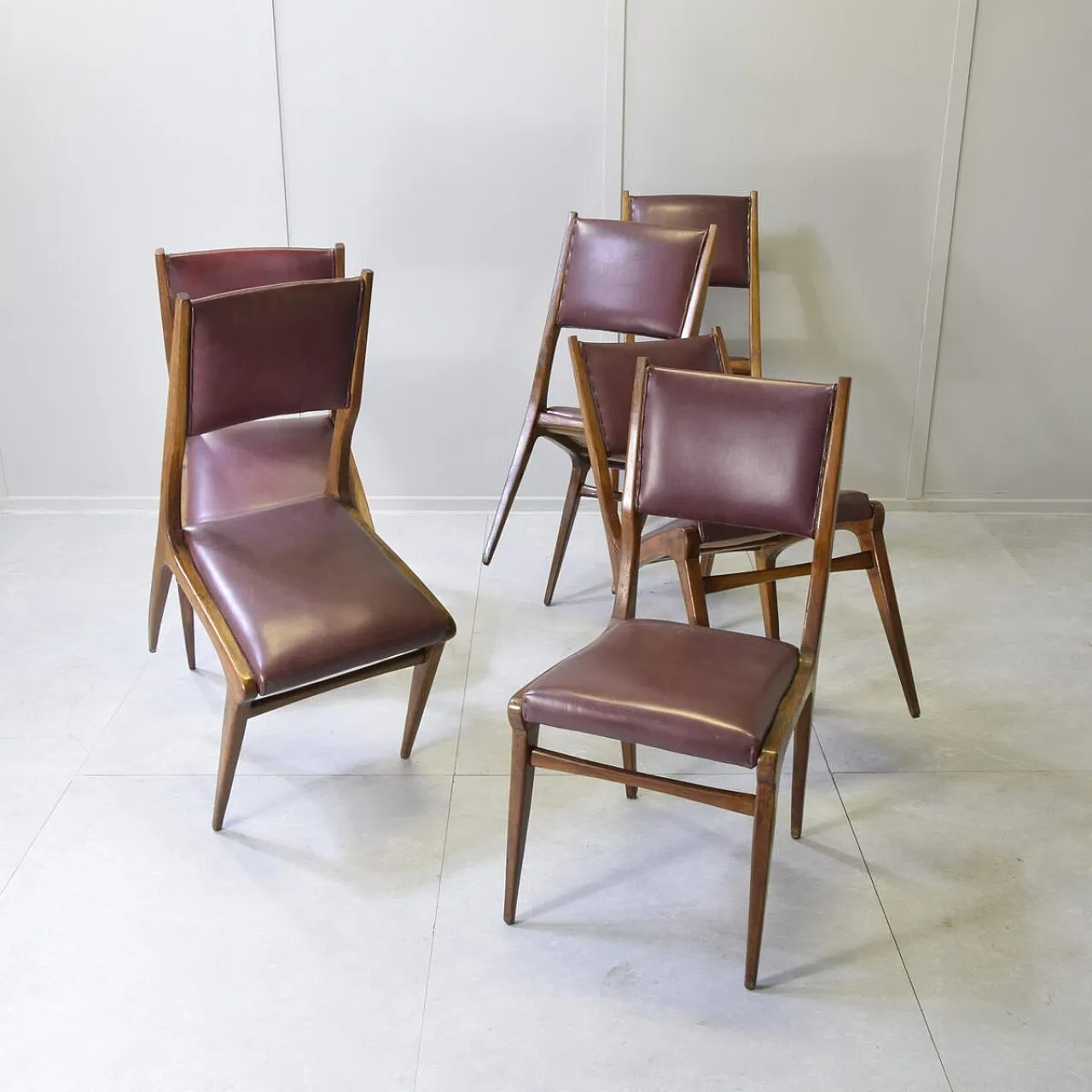 6 Chairs attributed to Carlo de Carli, 1950s 6