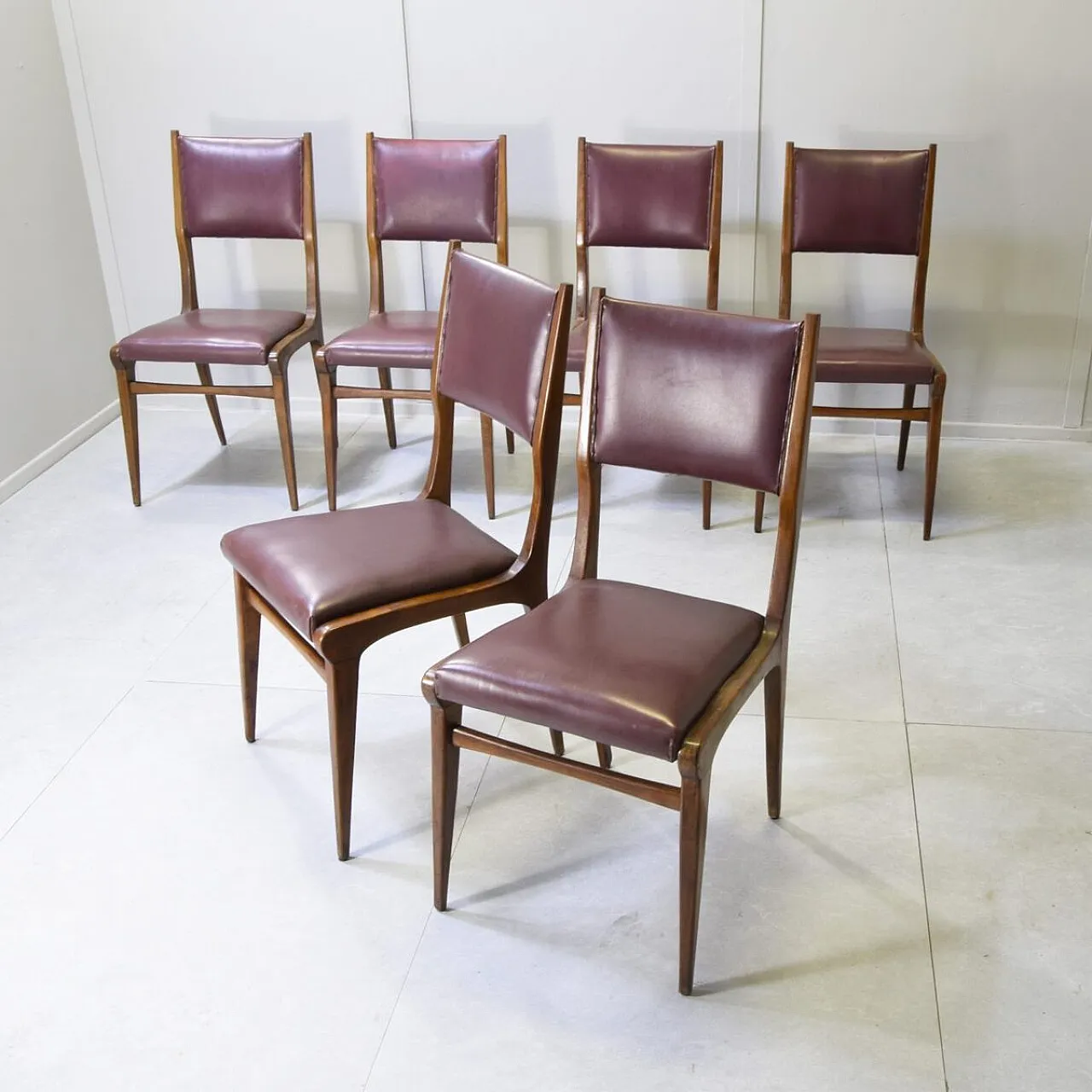 6 Chairs attributed to Carlo de Carli, 1950s 8