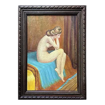 Female nude portrait painting, 20th century