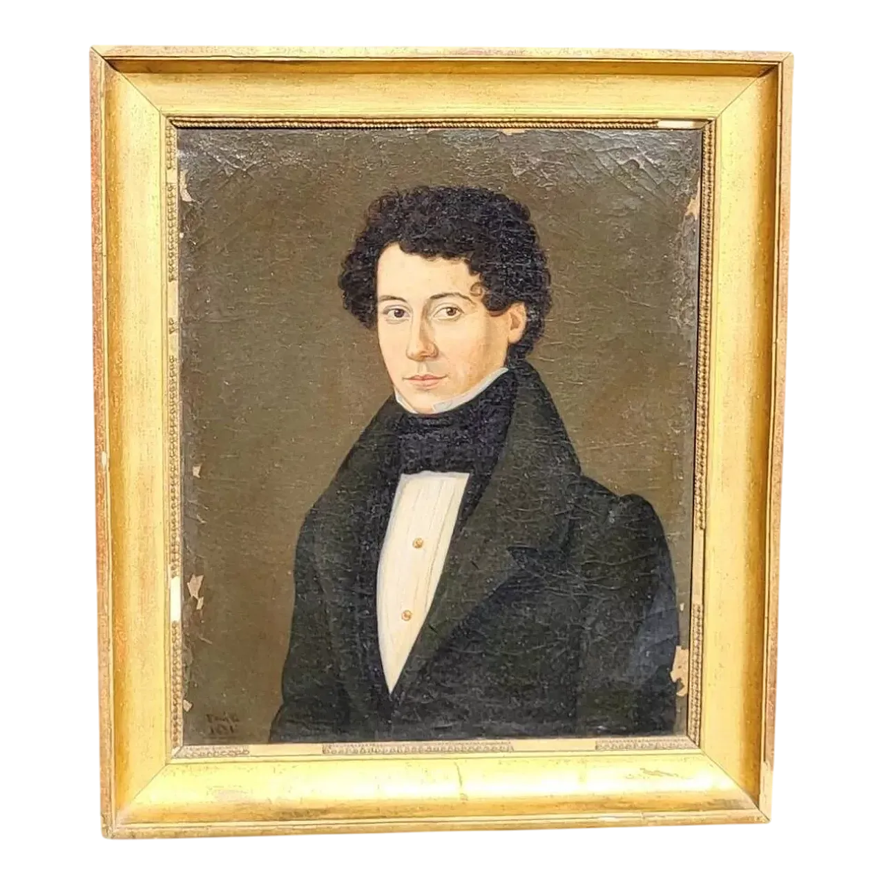 Gentiluomo, olio su tela con cornice, '800 4