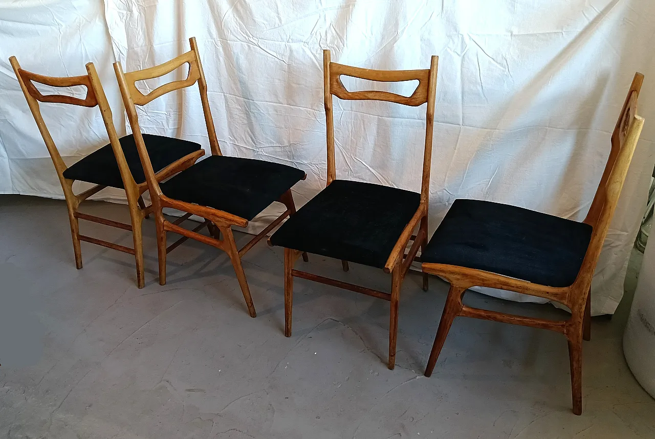 4 sedie nello stile Ico Parisi, anni '60 3