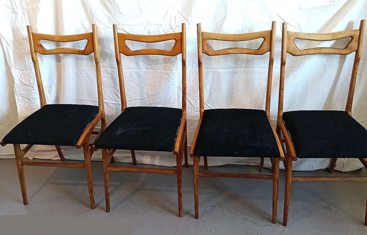 4 sedie nello stile Ico Parisi, anni '60 8