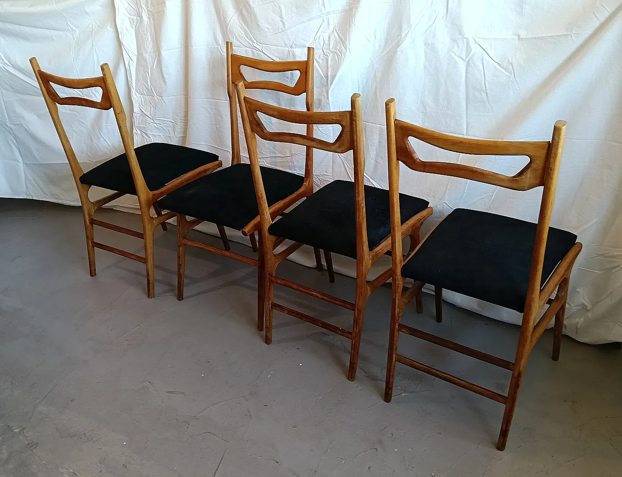 4 sedie nello stile Ico Parisi, anni '60 11