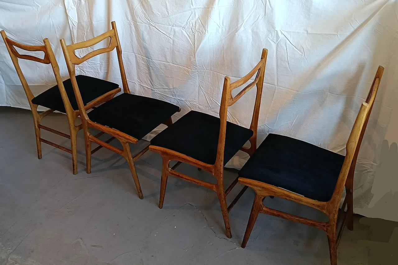 4 sedie nello stile Ico Parisi, anni '60 13