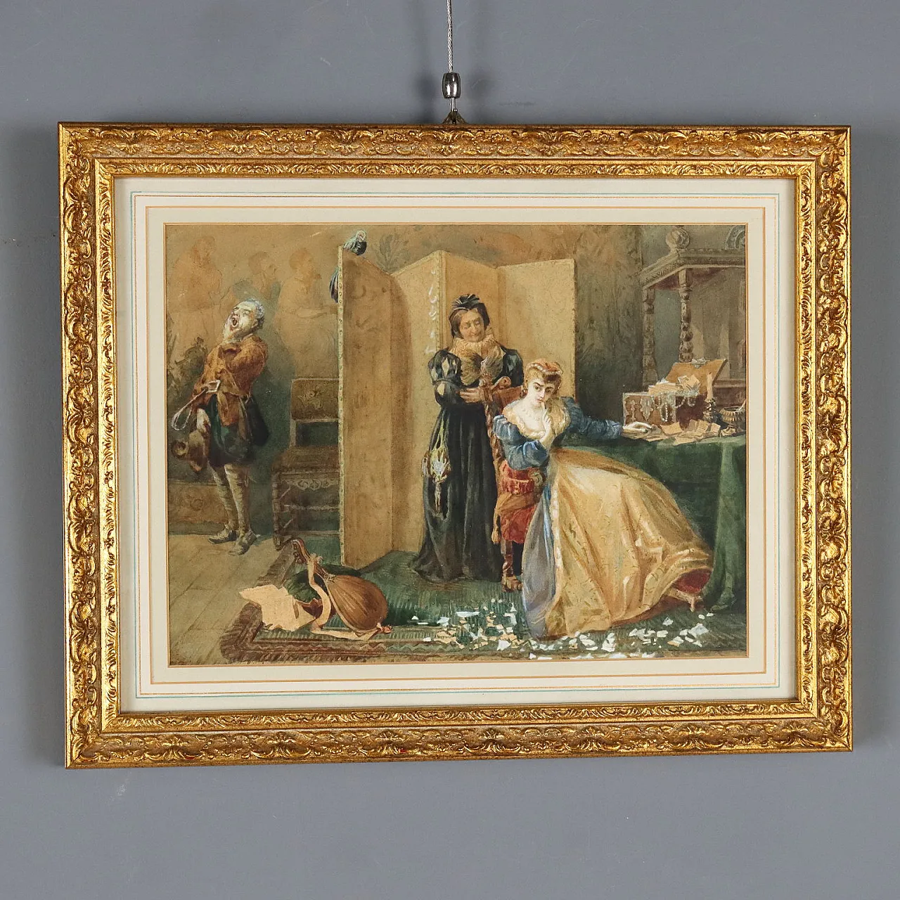 Pietro Michis, mixed media on paper, 19th century 1