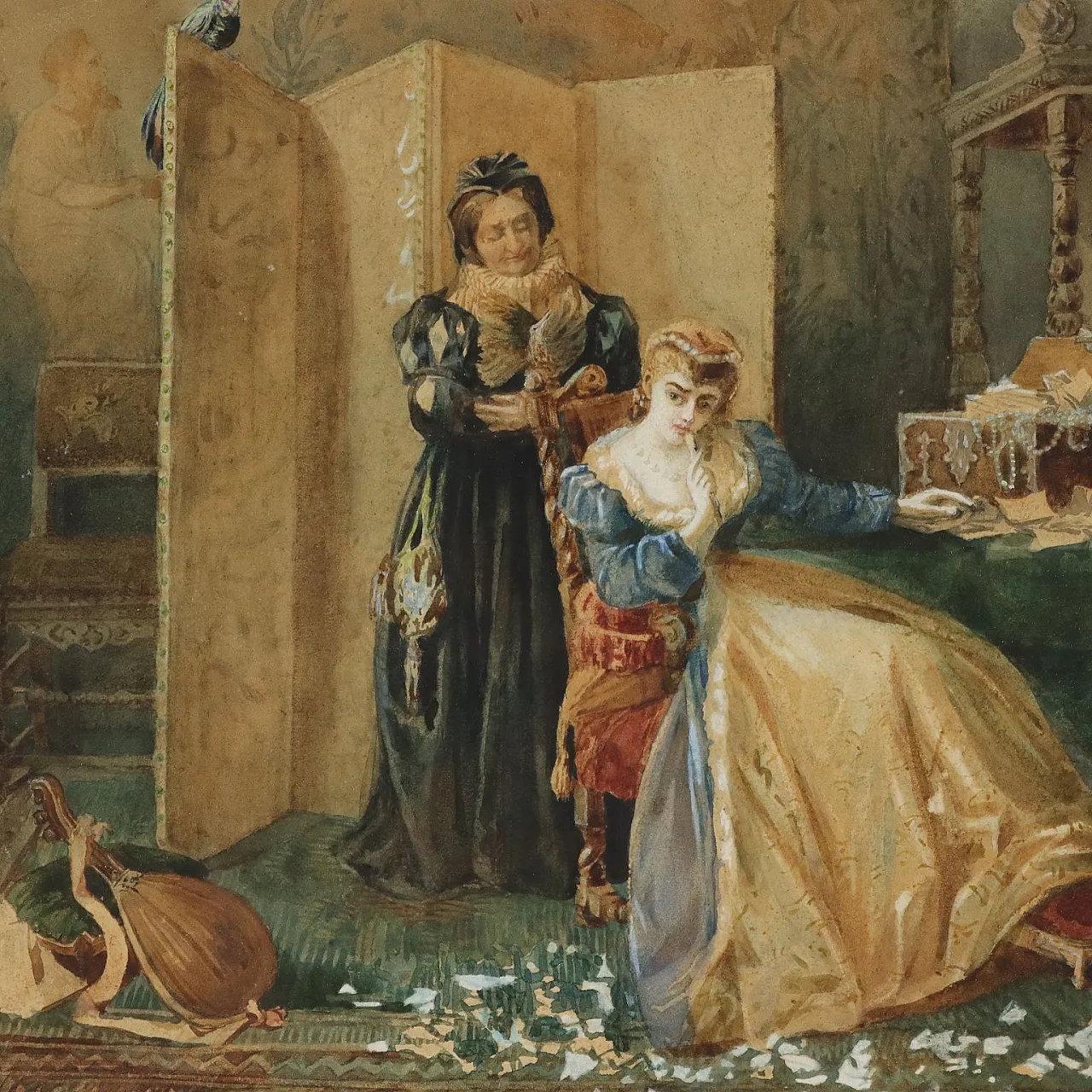 Pietro Michis, mixed media on paper, 19th century 3