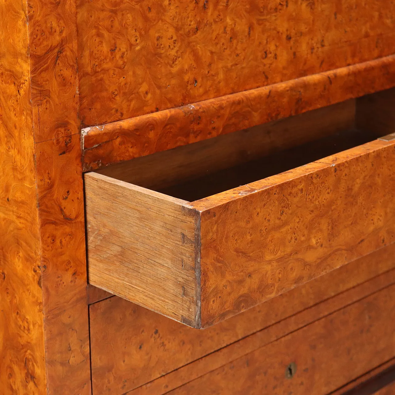 Biedermeir desk in elm burl and rosewood, mid-19th century 8