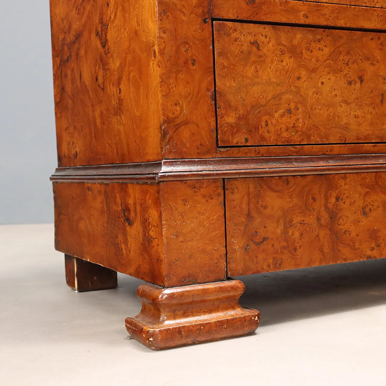 Biedermeir desk in elm burl and rosewood, mid-19th century 10