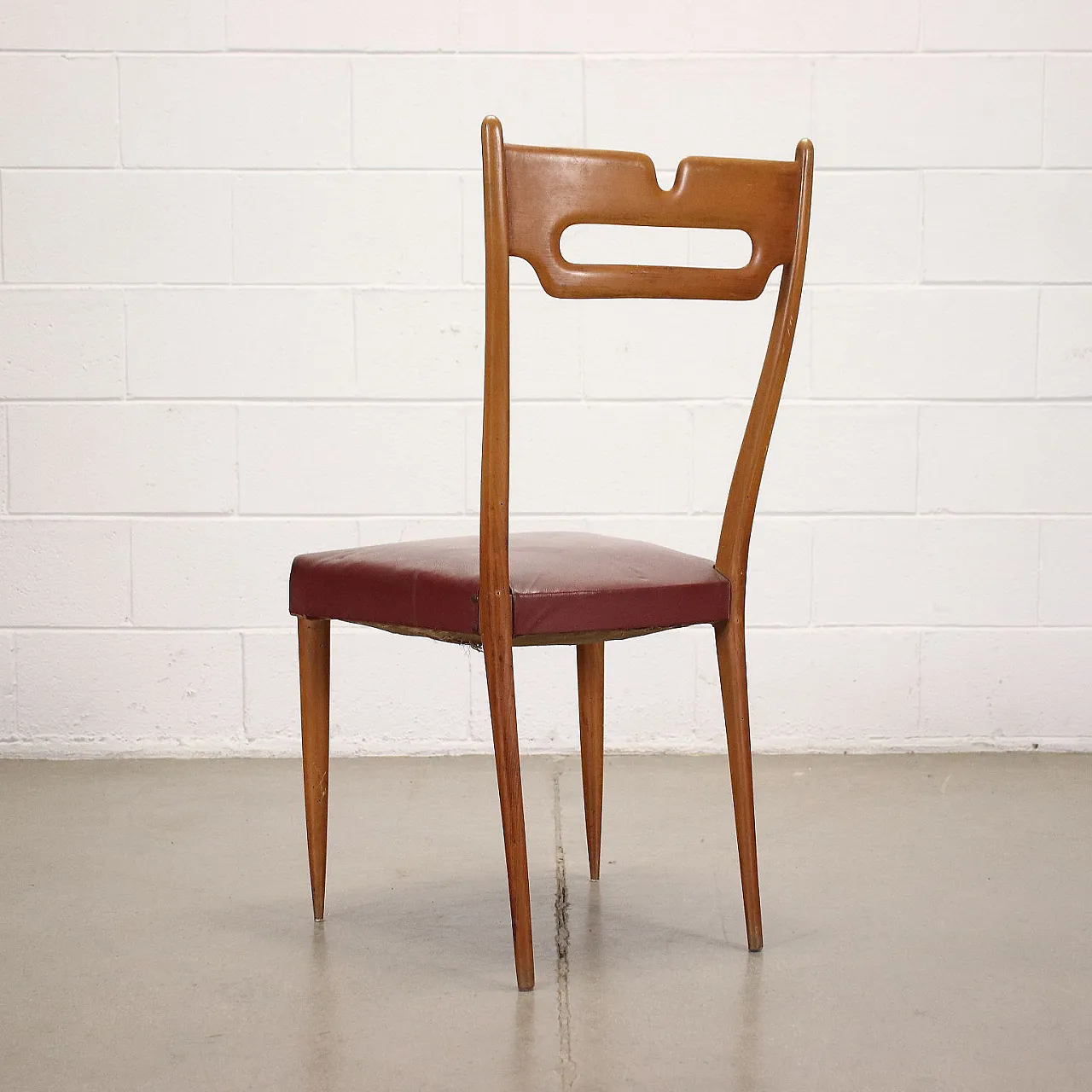 6 chairs in beech and leatherette, 1950s 7