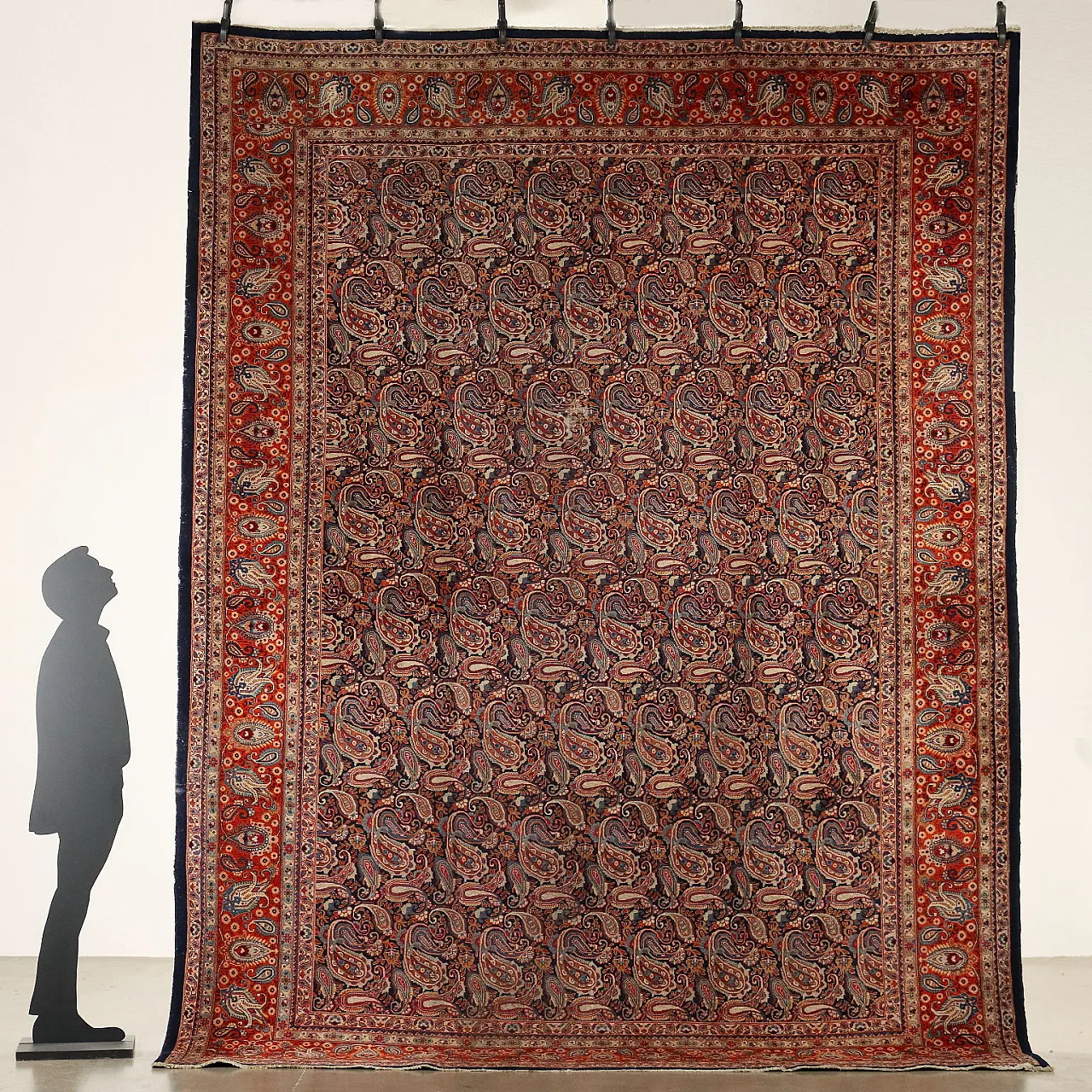 Tappeto Tabriz in cotone e lana, fine '900 3