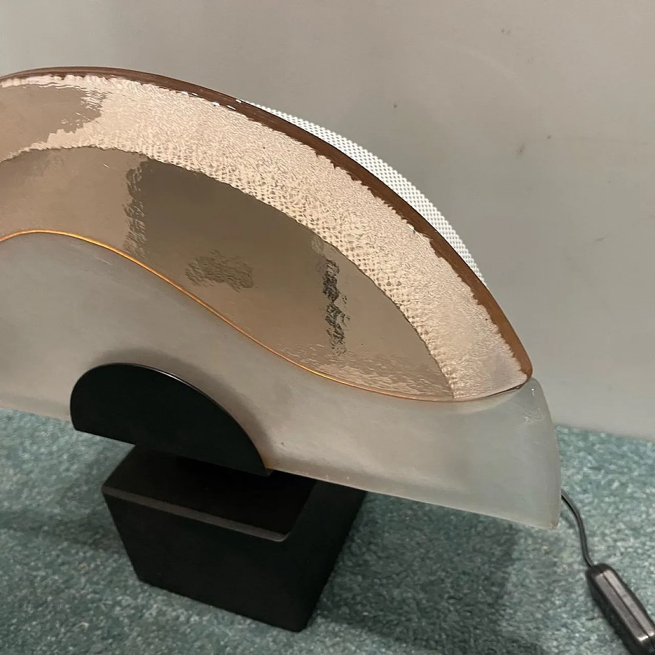 Pair of Italian Architectural Murano Glass Table Lamps, 1980s 9