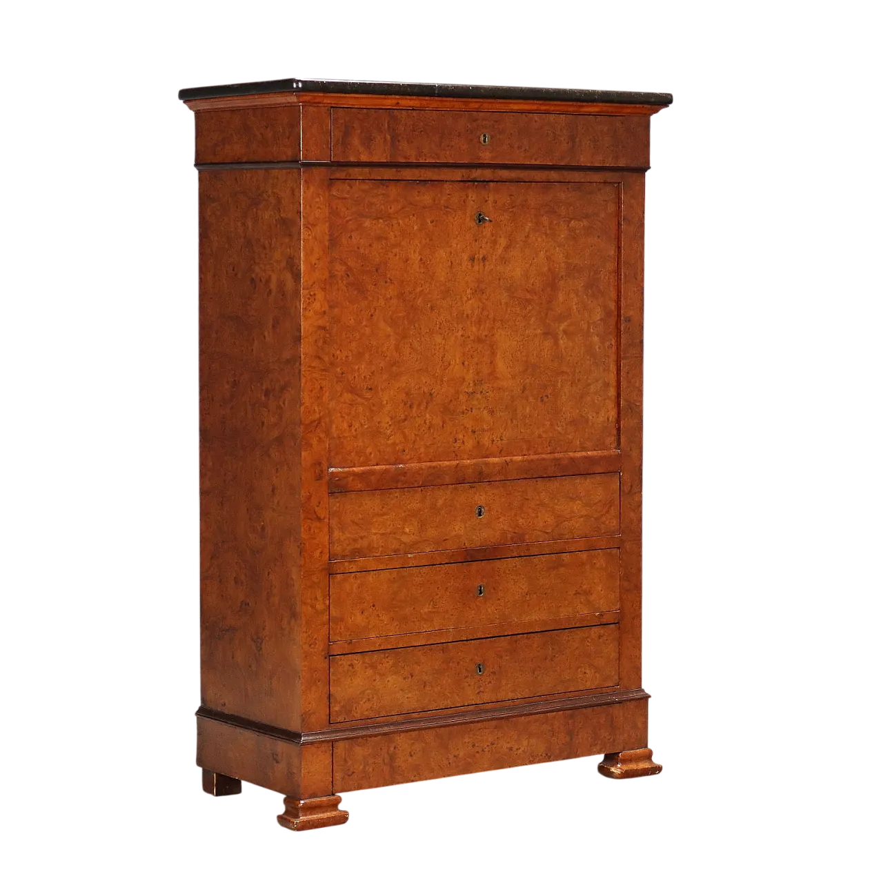 Biedermeir desk in elm burl and rosewood, mid-19th century 11