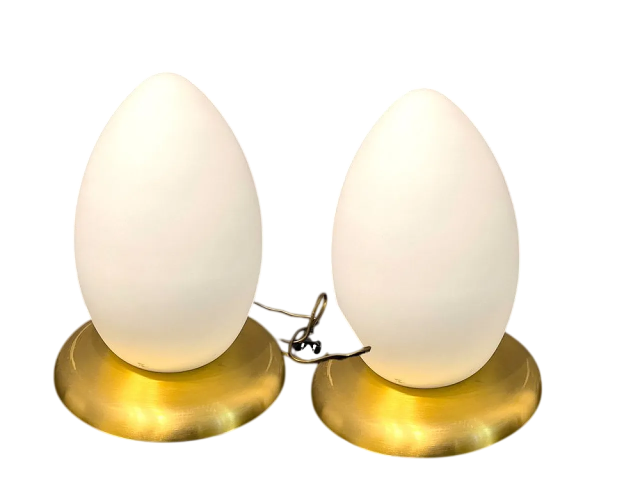 Pair of Murano glass egg-shaped table lamps, 1980s 8