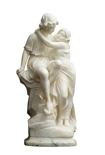 Scultura in alabastro raffigurante L'Amour. Francia, '800