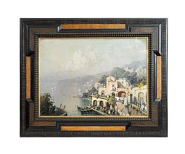 Dipinto olio su tela con cornice coeva firmato Nicolas De Corsi, '800