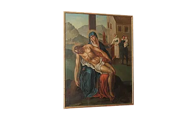 Dipinto fiammingo epoca olio su tavola, '700