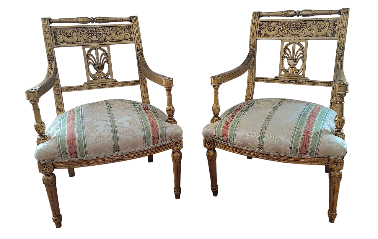 Pair of armchairs Empire style, 19th century 6