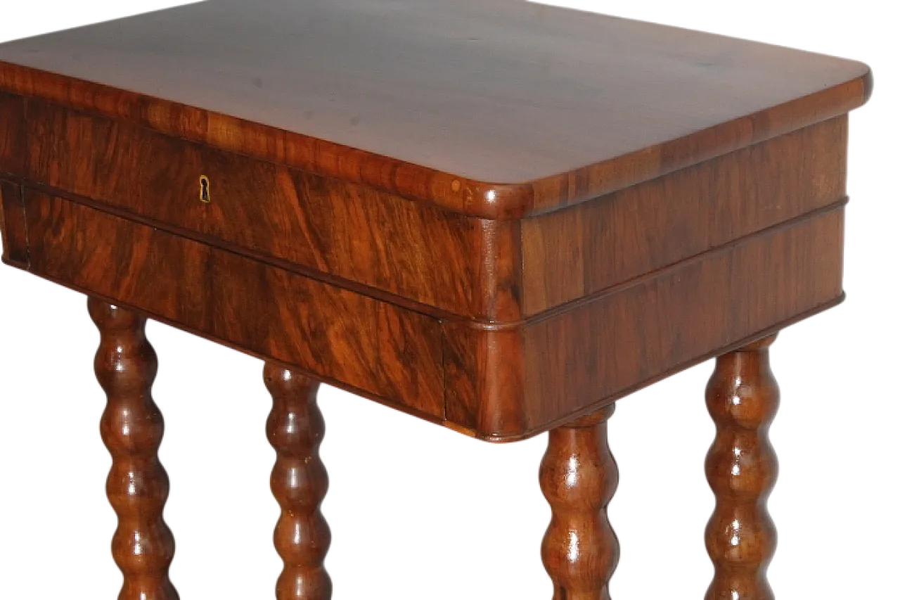 Tavolino da lavoro noce, metà '800 13