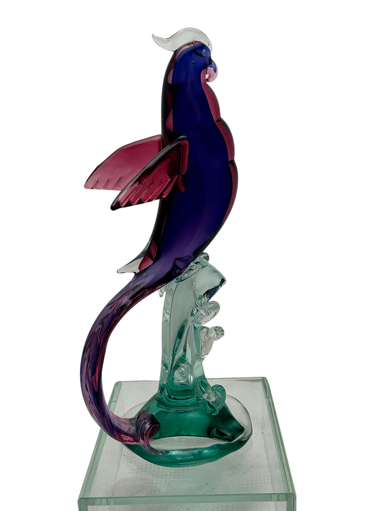 Scultura pappagallo di Archimede Seguso in vetro di Murano, anni '70 15