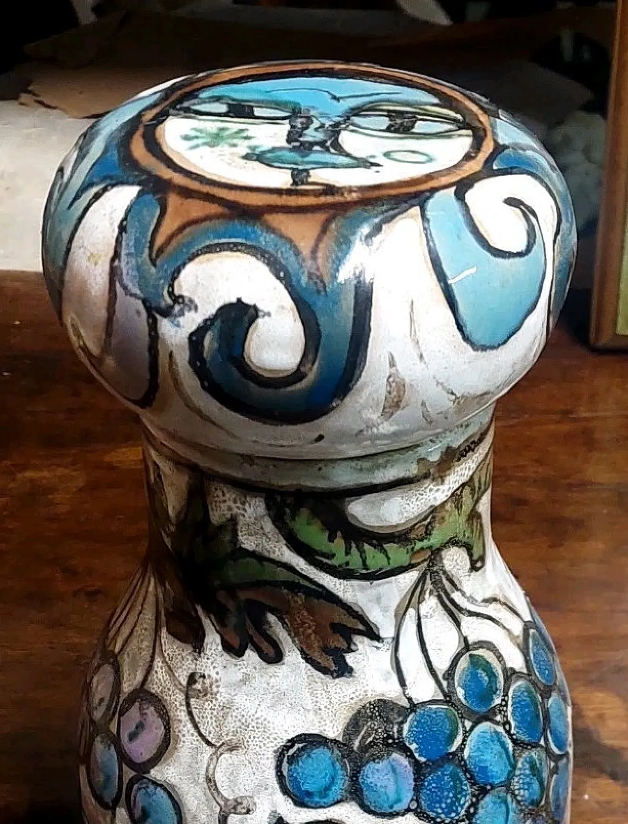 Schiavon Elio Herart, bottiglia scultura in ceramica smaltata, anni 70 10