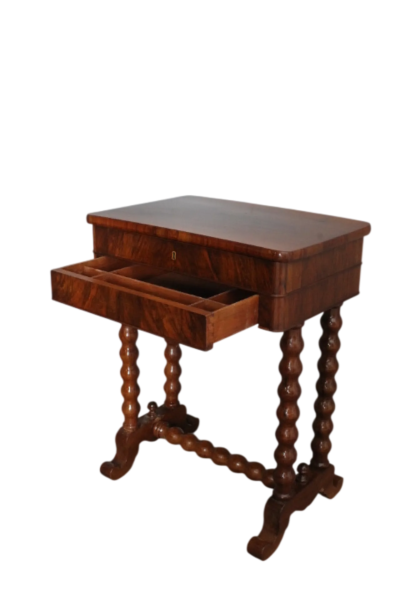Tavolino da lavoro noce, metà '800 15