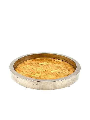 Hollywood Regency bamboo and brass tray, Italy, 1970s