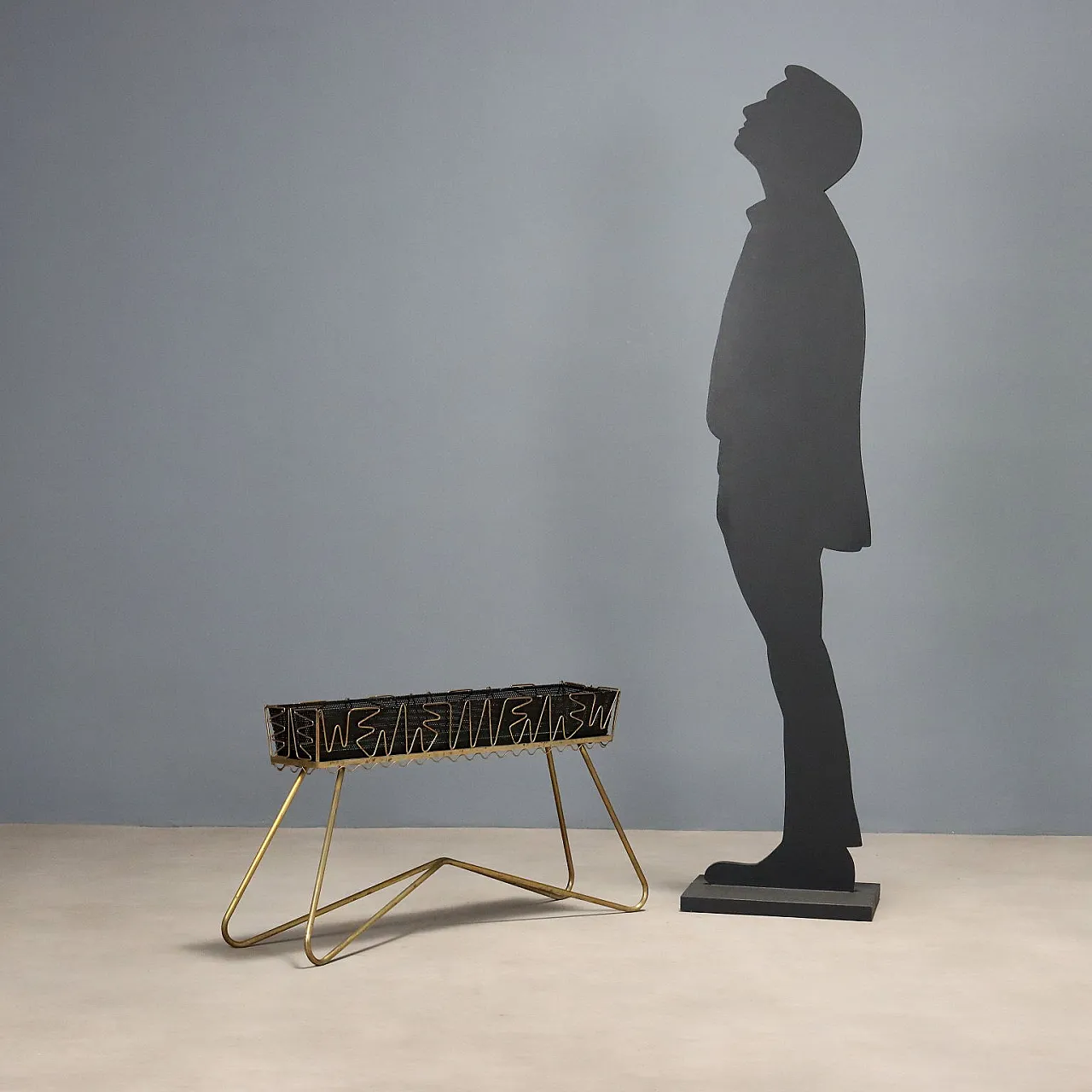 Brass and enameled sheet metal planter, 20th century 3