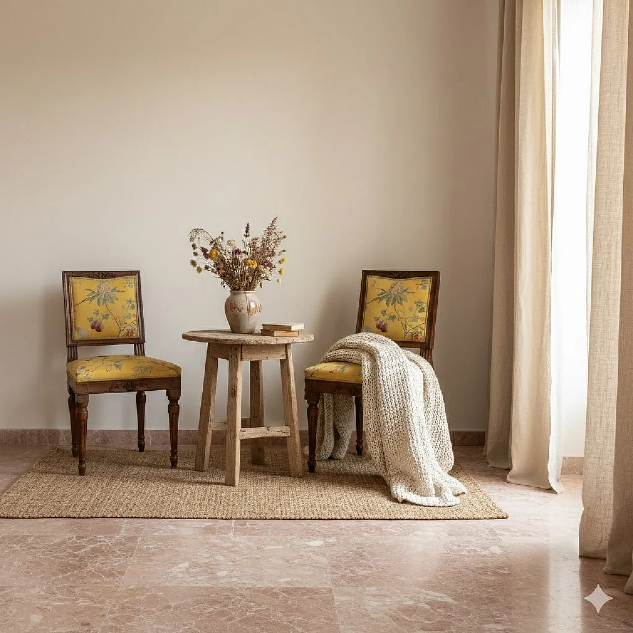 Coppia di sedie neoclassiche in noce, fine '700 2