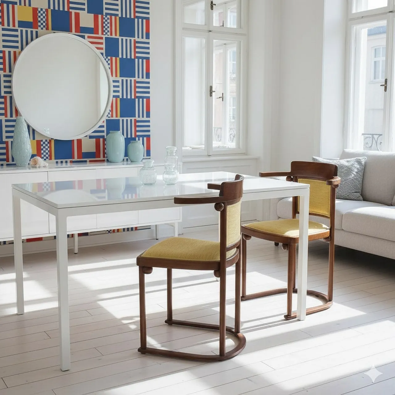 Pair of Wittmann Fledermaus chairs by Josef Hoffmann, 20th century 2