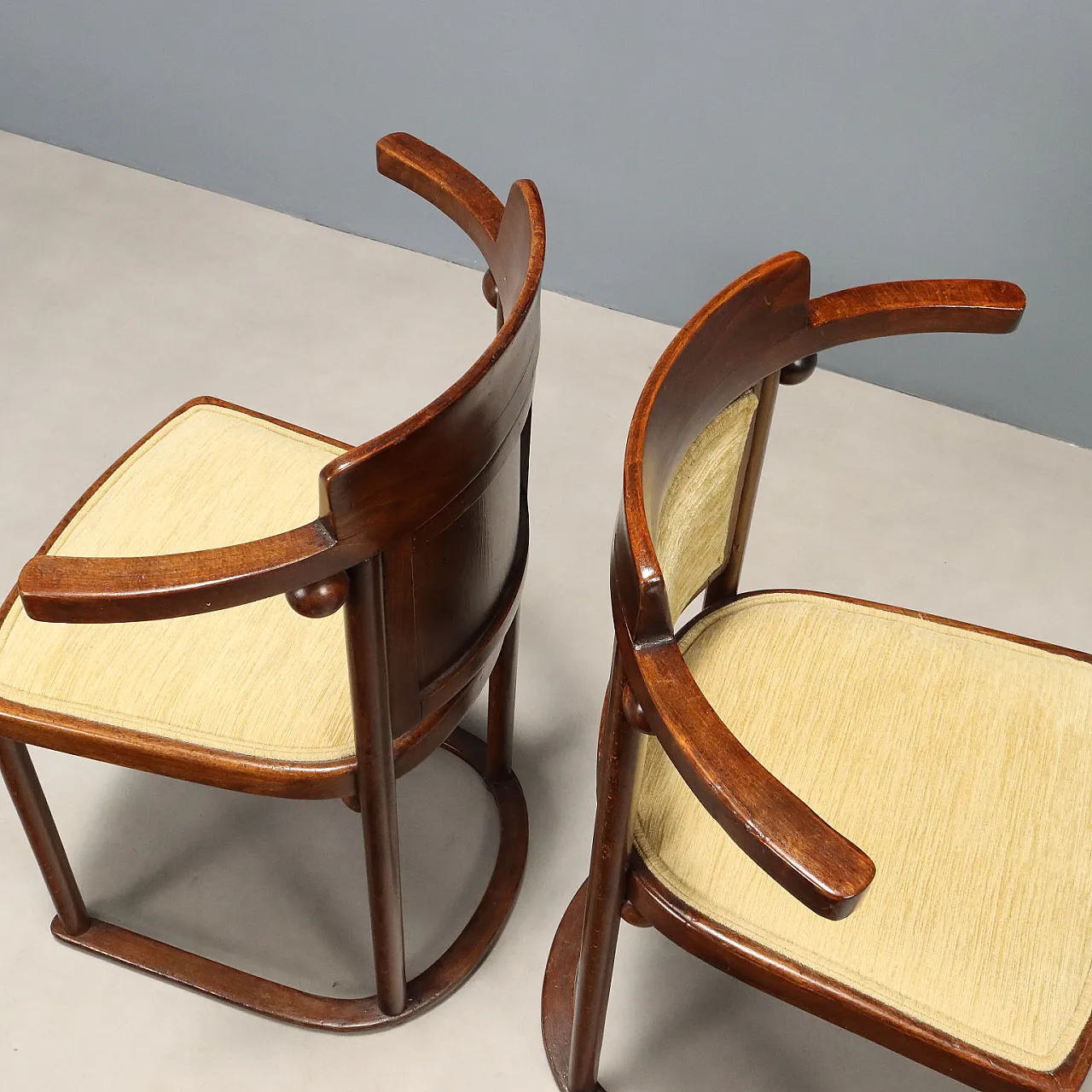 Pair of Wittmann Fledermaus chairs by Josef Hoffmann, 20th century 5