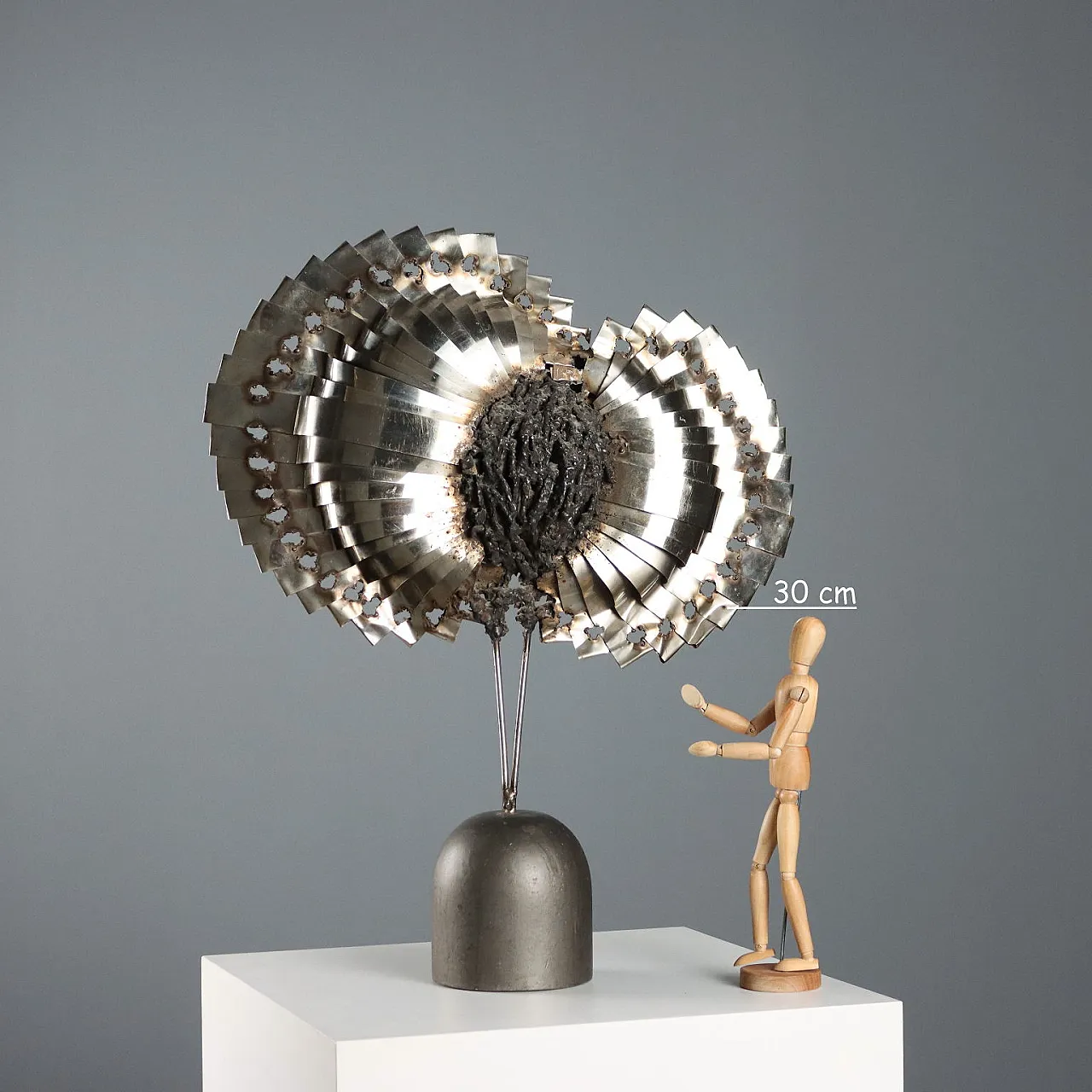 Welded sheet metal on a painted wood base, 20th century 2