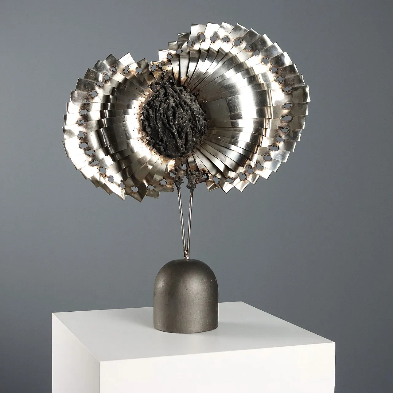 Welded sheet metal on a painted wood base, 20th century 8