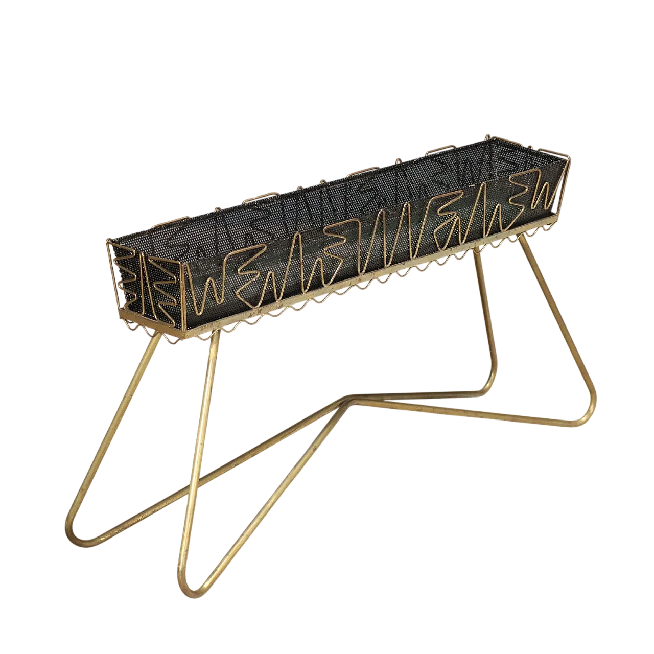 Brass and enameled sheet metal planter, 20th century 8