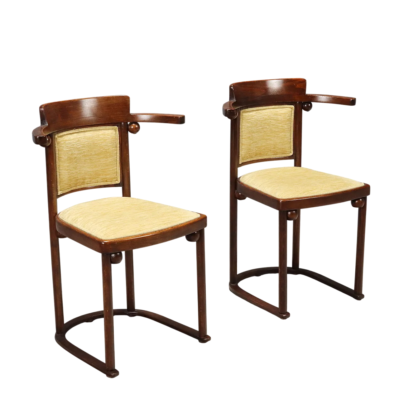 Pair of Wittmann Fledermaus chairs by Josef Hoffmann, 20th century 11