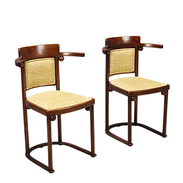 Pair of Wittmann Fledermaus chairs by Josef Hoffmann, 20th century
