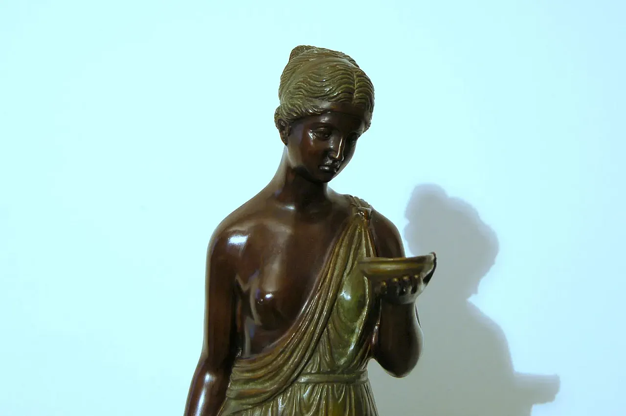 Bronze sculpture, Hebe the Greek goddess by James Hunt, 19th century 3