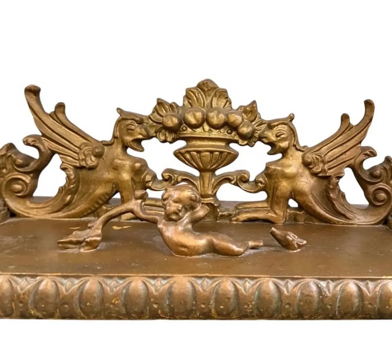 Rococo carved wood and marble console table, early 20th century 7
