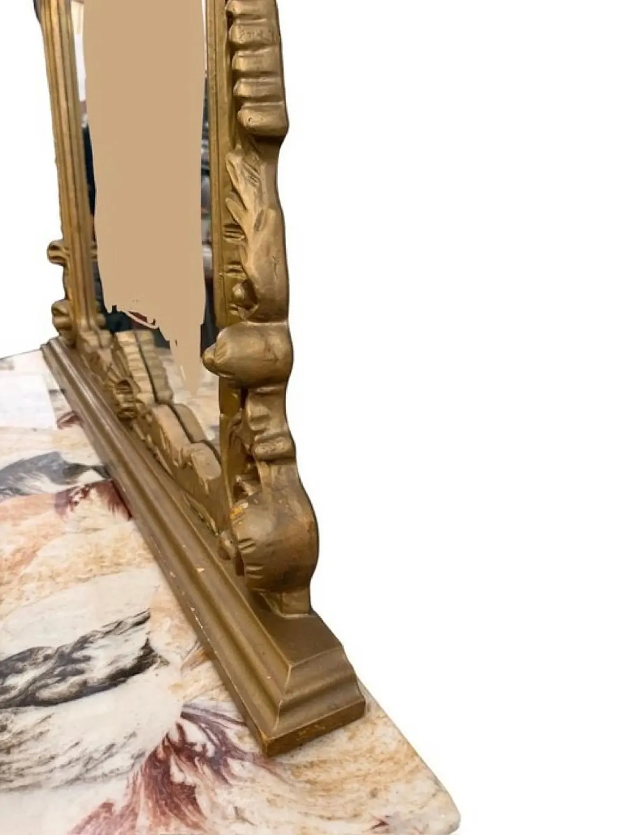 Rococo carved wood and marble console table, early 20th century 11