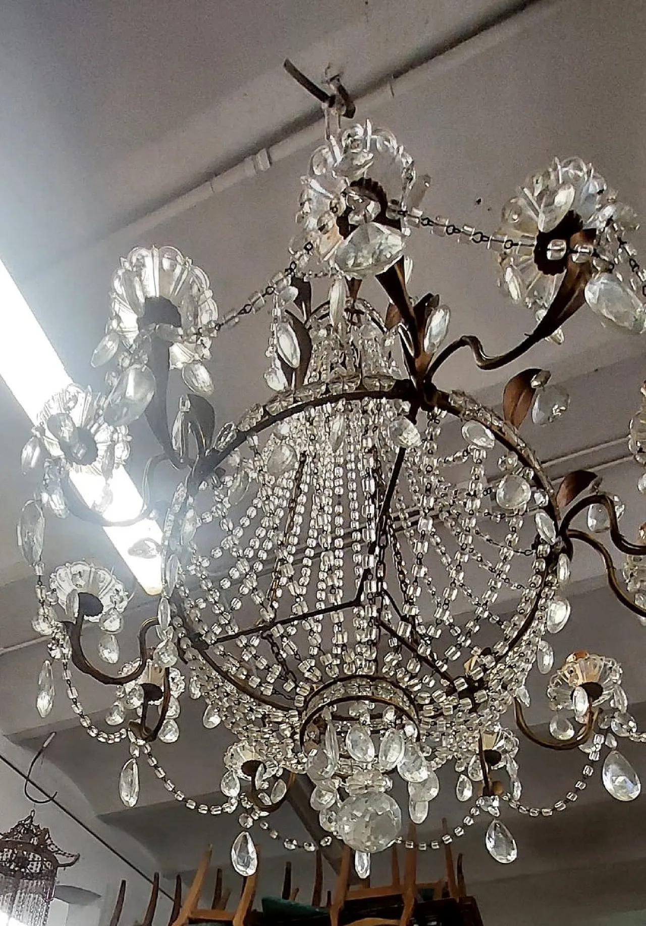 Lampadario a forma di mongolfiera, fine '800 10