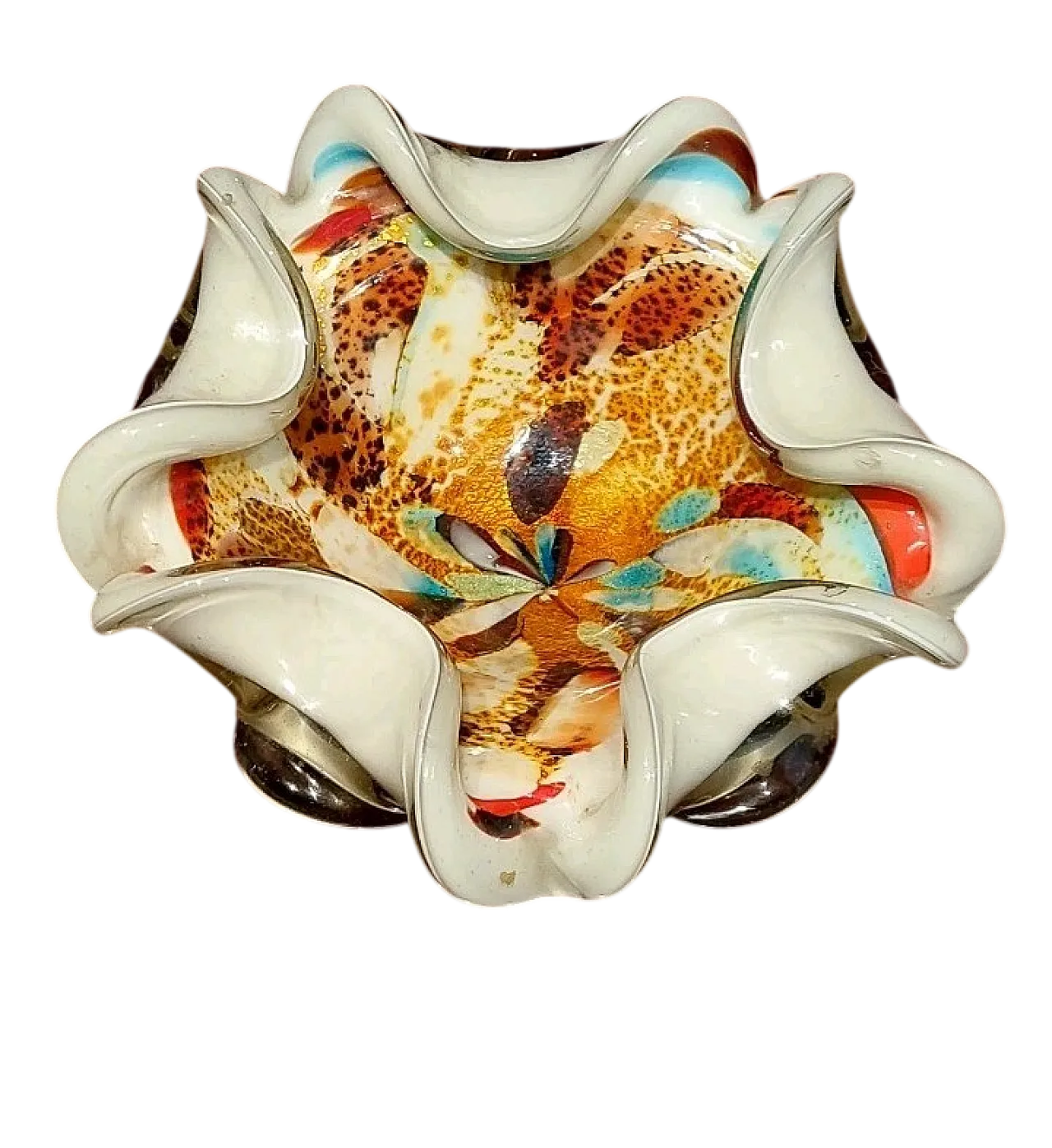 All Fruits Murano Glass Bowl by Dino Martens with Gold Flakes, 1960s 4