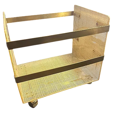 Dior Home brass and wicker magazine stand, 1980s