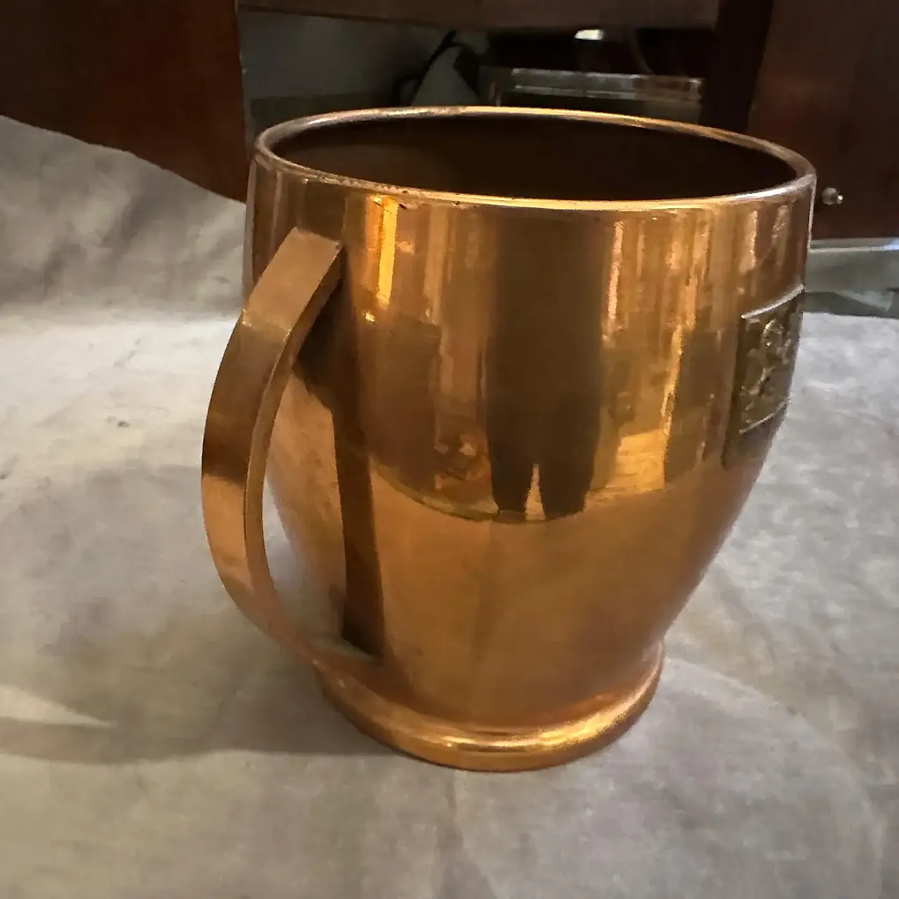 Mid-Century Modern copper wine cooler by Cinzano, 1950s 3