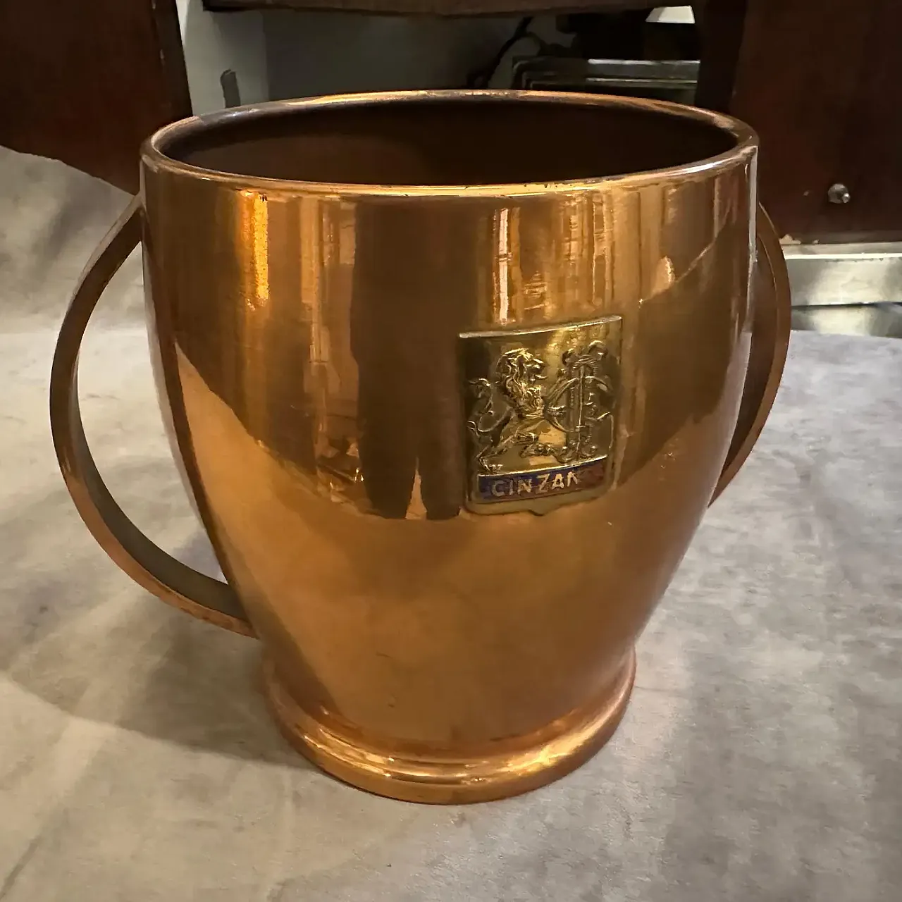 Mid-Century Modern copper wine cooler by Cinzano, 1950s 7