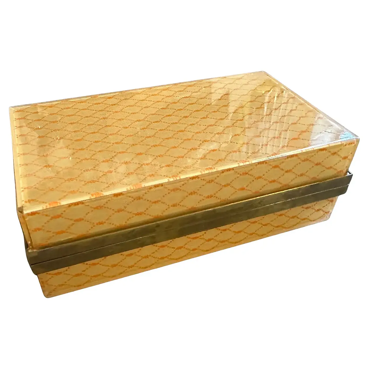 Plexiglass and brass luxury box by Cavinato, 1970s 1
