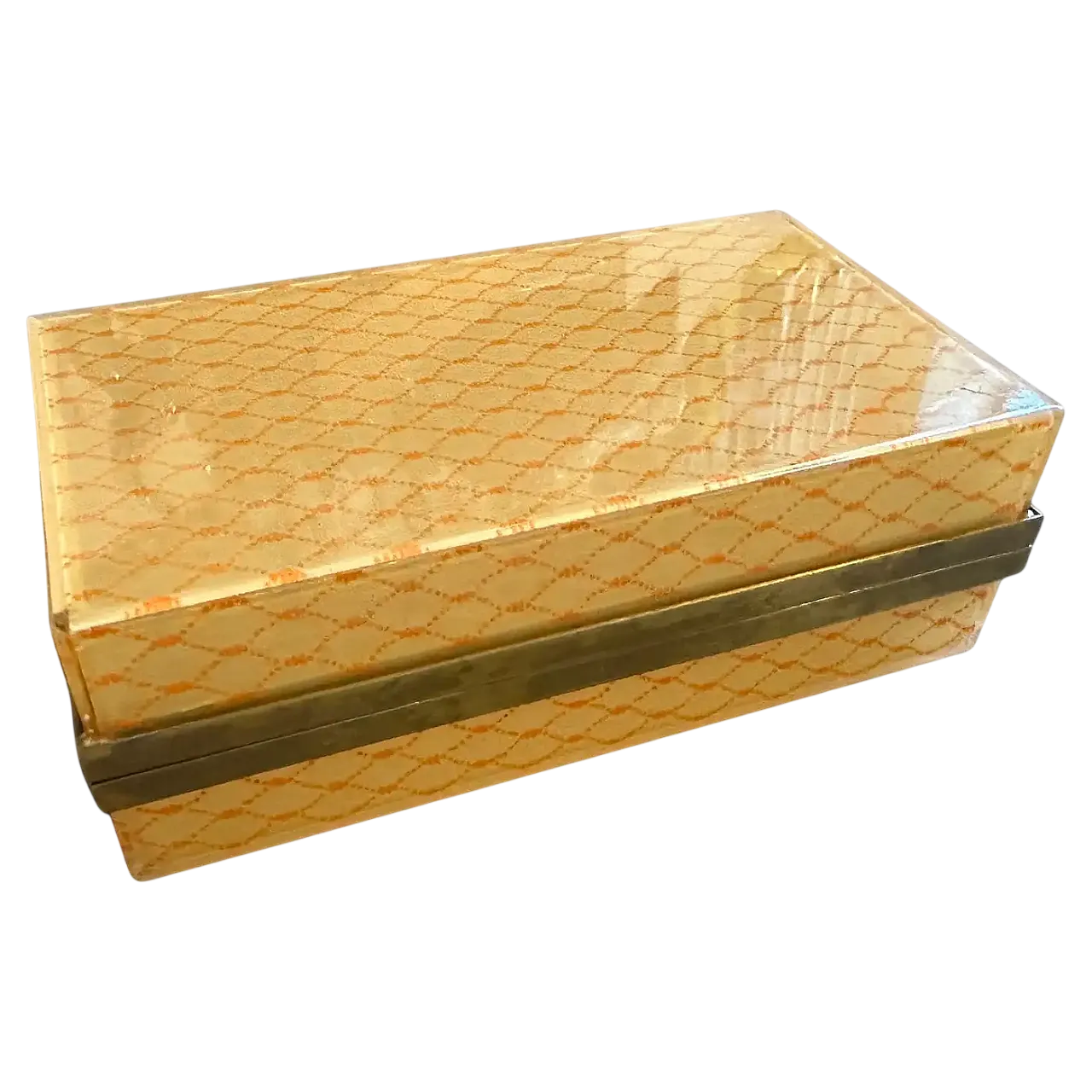 Plexiglass and brass luxury box by Cavinato, 1970s 11