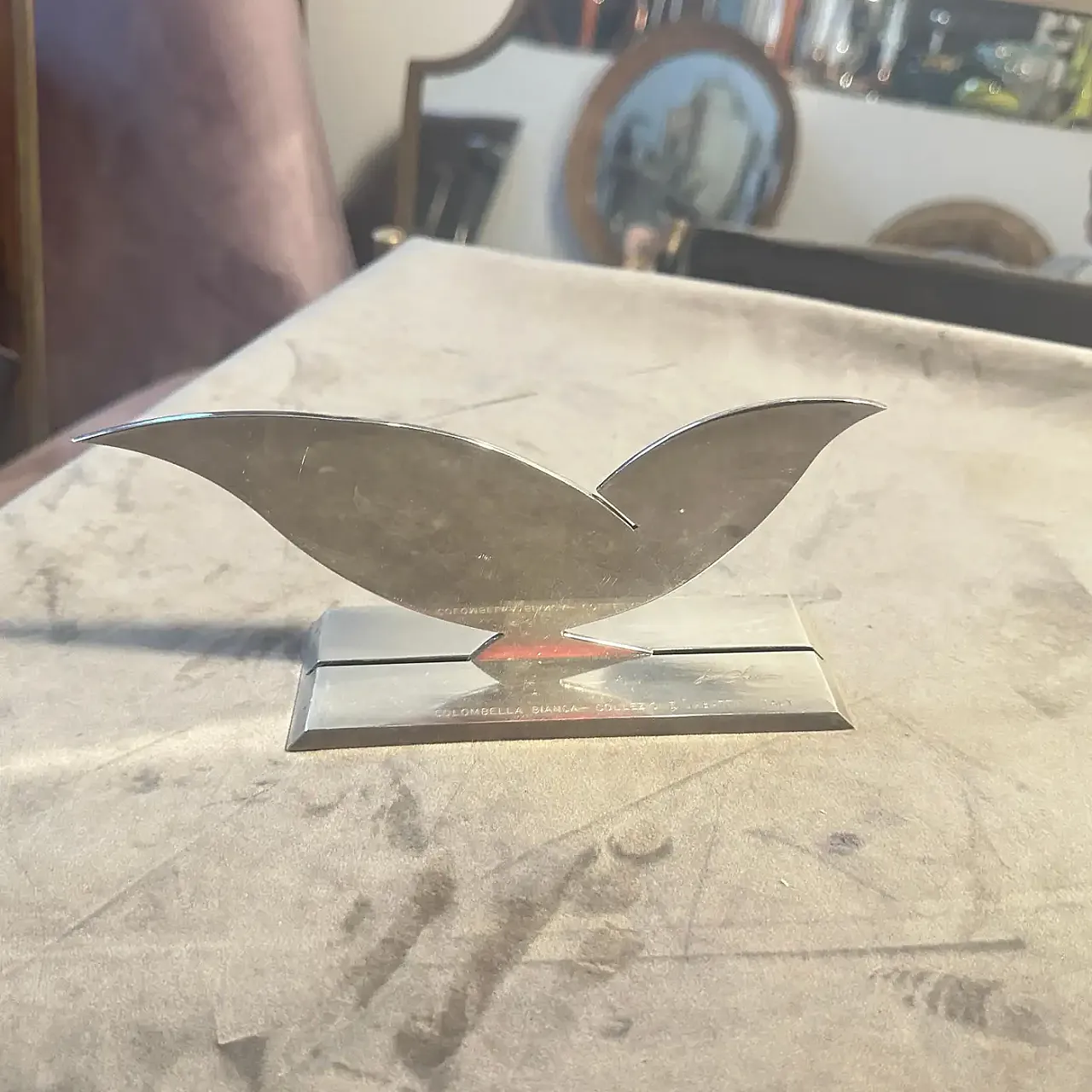 Scultura in argento placcato La Palombella di Lino Sabattini, anni '90 3